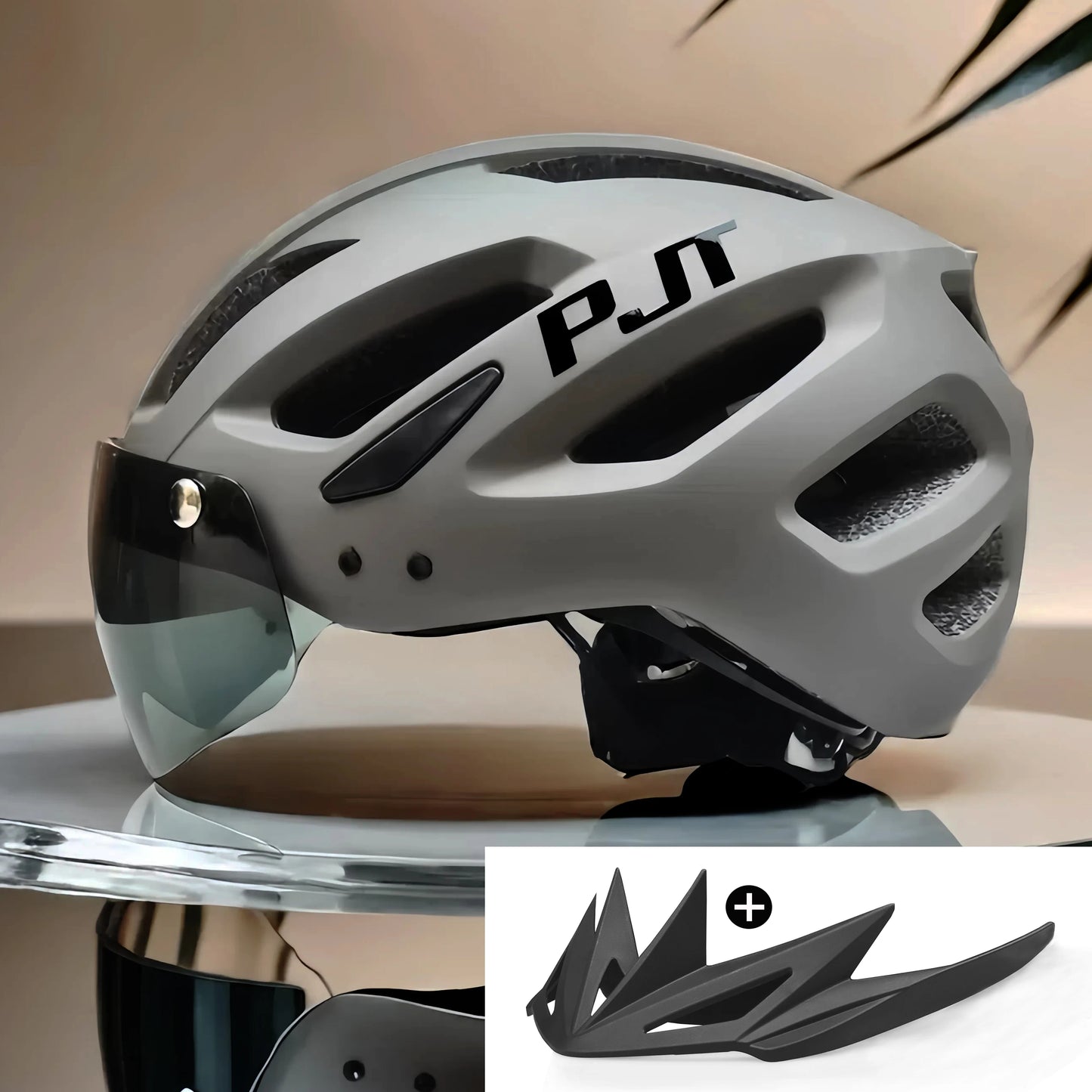 Rechargeable LED Cycling Helmet With Visor For Road And Mountain Bike