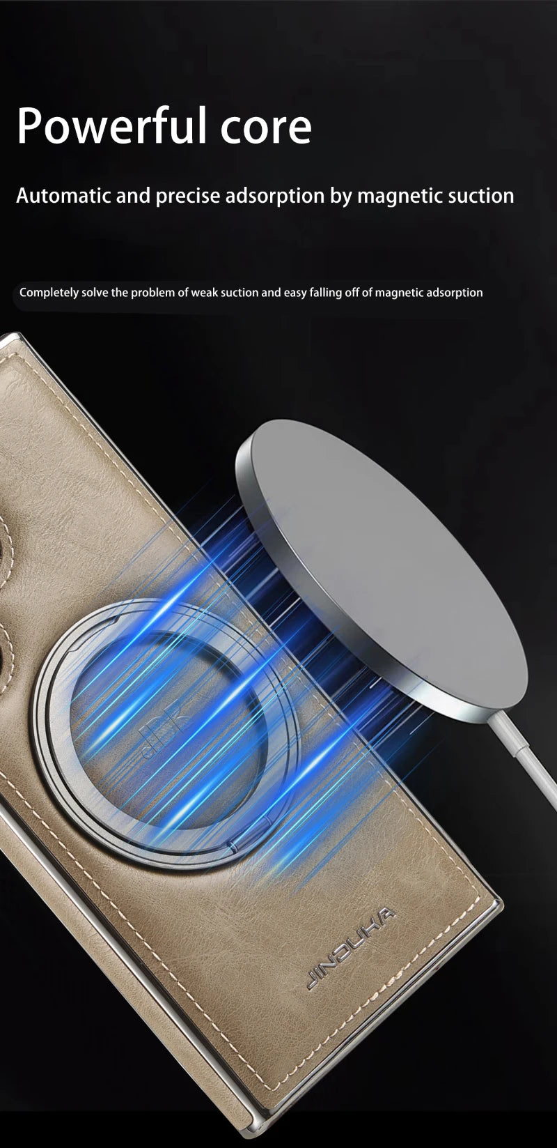 For Magsafe  360°Rotating Metal Car Bracket Ring Solid Color Leather Phone Case For Samsung S24 Ultra S22 S23 Ultra Plus