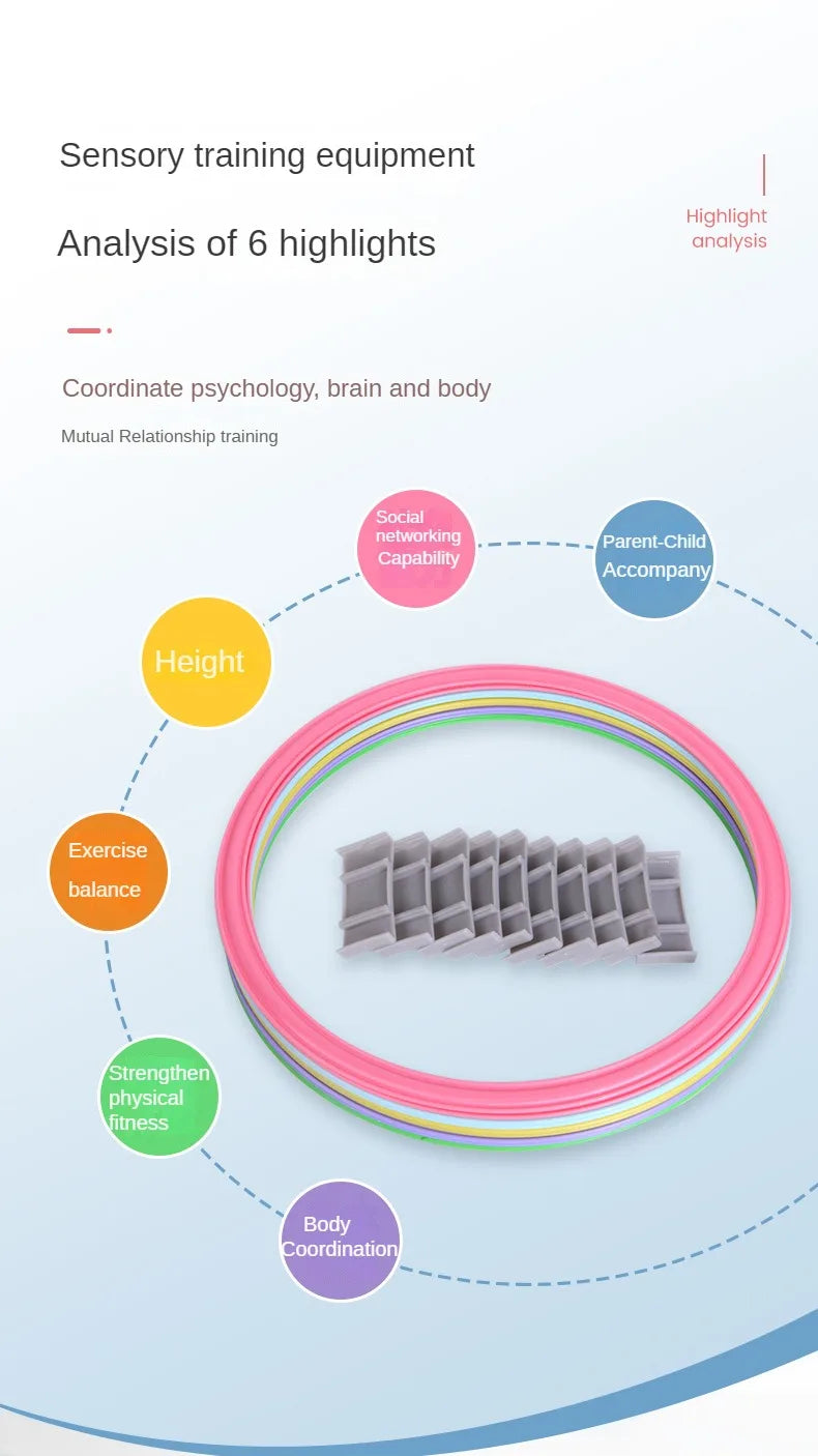 Outdoor s Funny Physical Training Sport Toys Lattice Jump Ring Set Game 10 Hoops 10 Connectors for Park Play Boys Girls