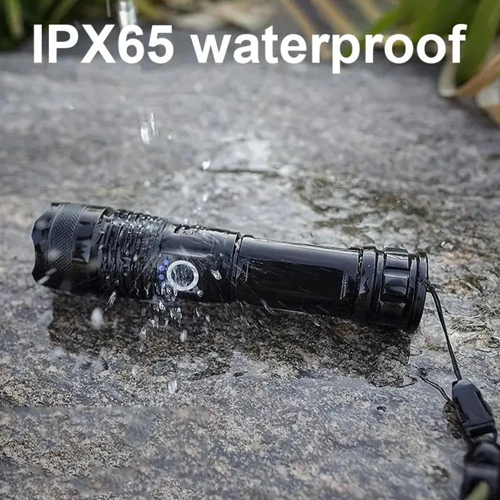 High Power Rechargeable LED Flashlight With Zoom And USB Charging