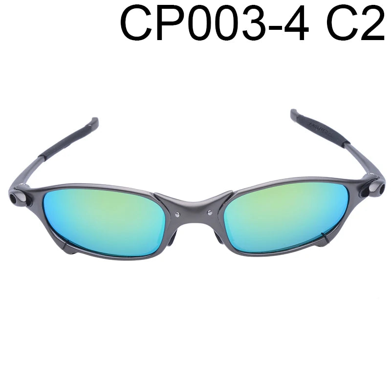 Polarized UV400 Cycling Sunglasses – Black Metal Frame Fishing Riding Bicycle Eyewear