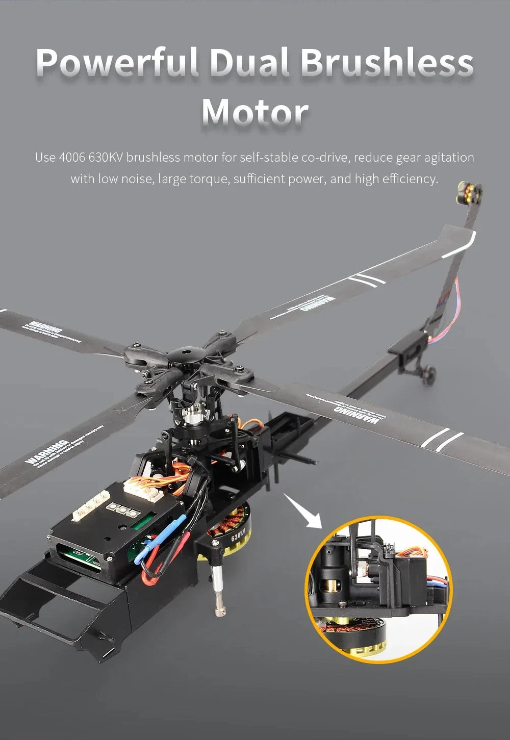 Six Channel Flybarless Remote Control Military Helicopter With Six Axis Gyroscope
