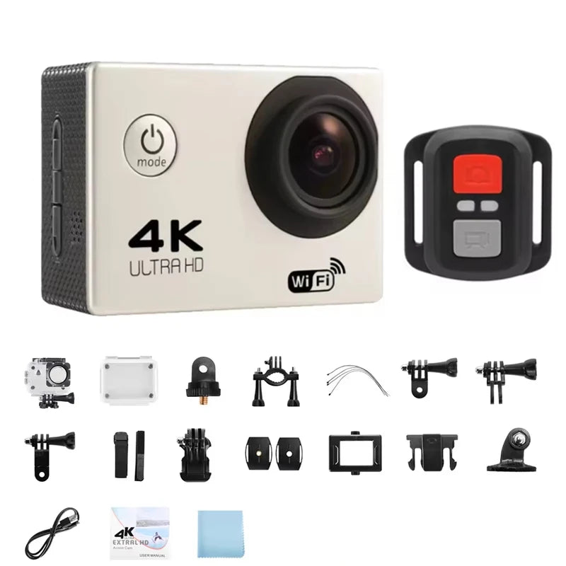 4K WiFi Action Camera with 2 Inch Display and 30M Waterproof Housing