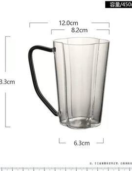 450ML High Borosilicate Glass Tea Cup Coffee Mugs with Handle Breakfast Milk Cup Glass Mugs Brewing Green Tea Tea Set Teaware