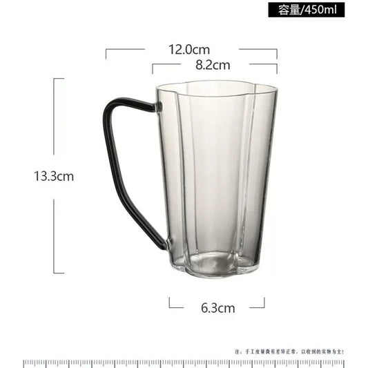 450ML High Borosilicate Glass Tea Cup Coffee Mugs with Handle Breakfast Milk Cup Glass Mugs Brewing Green Tea Tea Set Teaware