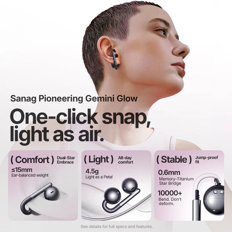 F60 Open Ear 360° Panoramic Sound Headphones Deep Bass Earphones Hi-Pure Original High Lossless Quality Sound Headset