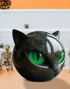 Green Eyes Cat Head Sculpture 3D Resin Healing Stone Marble Texture Cats Figurines Sculpture Gifts for Cat Lovers Women Men