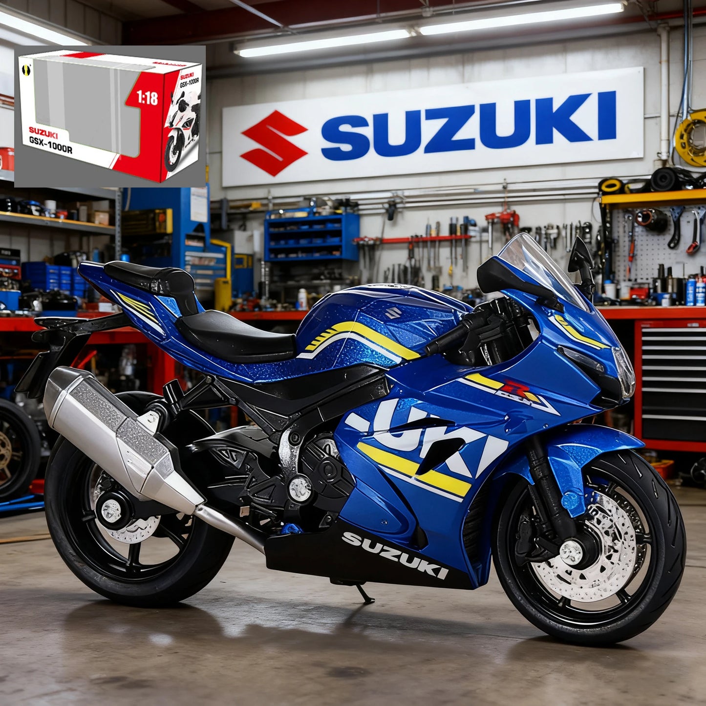 1/18 Suzuki Hayabusa GSX1000R YZF-R1 Motorcycle Model Toy Vehicle Collection Autobike Shork-Absorber Off Road Autocycle Toys Car