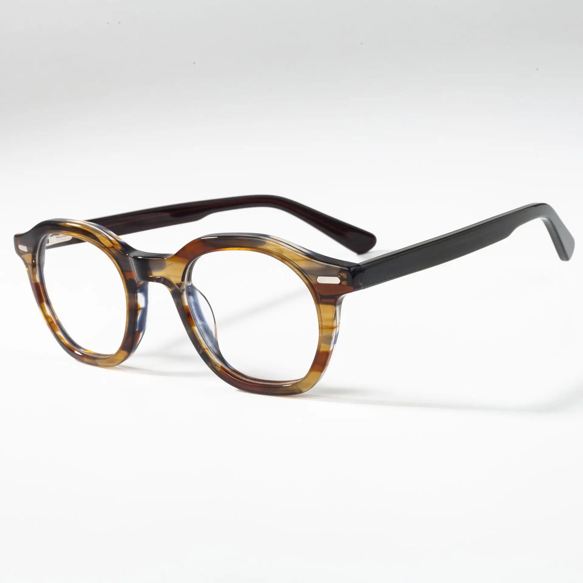 Small Size Retro Polygon Eyeglasses Green Luxury Acetate Eyewear Optical Prescription Frames