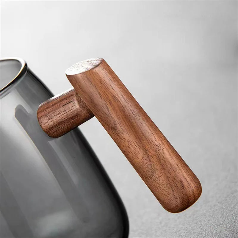 480ml Heat Resistant Glass Teapot with Wood Handle and Infuser