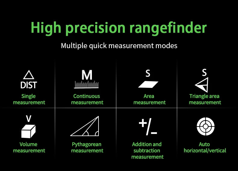 LM50G Handheld Green Laser Rangefinder Indoor and Outdoor Universal Measuring Electronic Ruler 50m 70m 100m