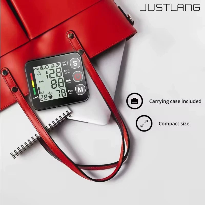 Wrist Digital Blood Pressure Monitor Voice Medical Tonometer Automatic Tonometer Meter Medical Tensiometer Pulse Rate Meter