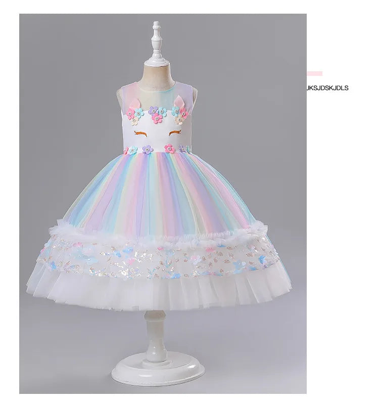 Unicorn Princess Tutu Dress Pink Birthday Party Costume