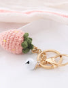 5 Pcs Handmade Weaving Keychain Wool Crochet Unique Knitted Pendant Keyring Strawberry Watermelon Orange Pendant Key Chain Gifts