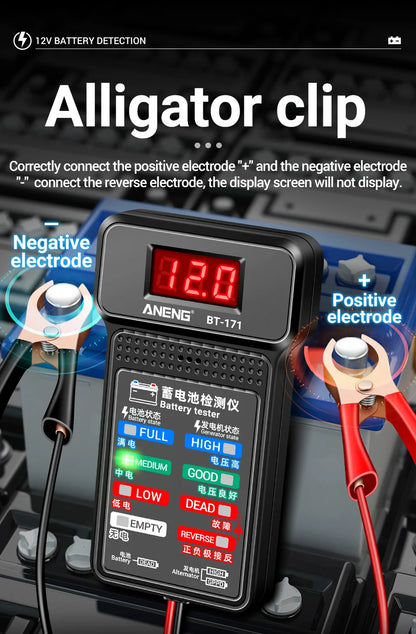 Multifunctional Battery Testers 12V Auto Repair Industry Detection with LED Reverse Display Screen Electrician Tool