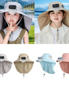 Children Outdoor Hat with Solar Fan Cooling Hat Multifunctional Rechargeable for Sport Golf Hiking Fashionable