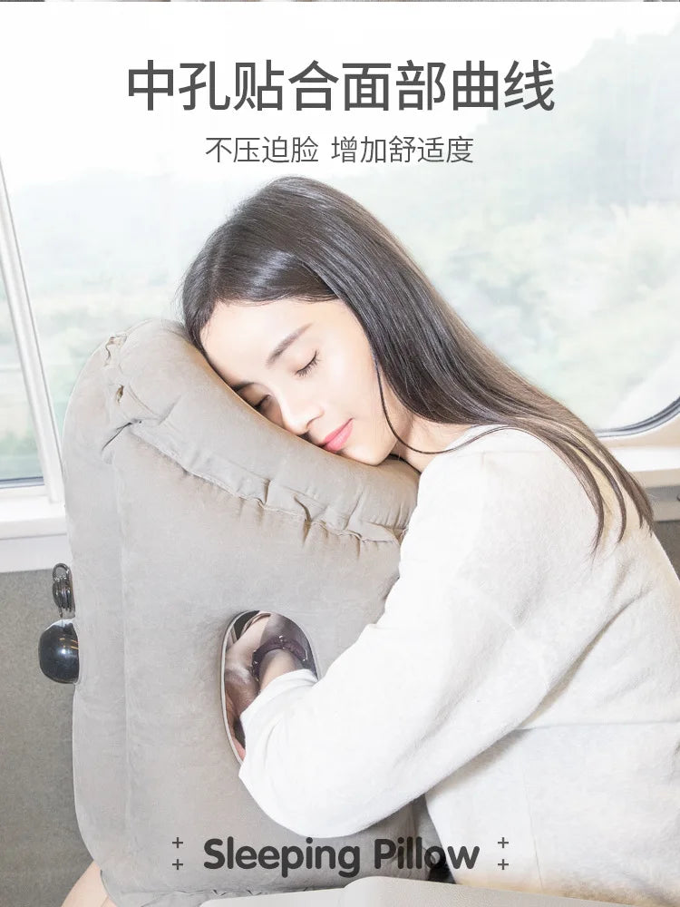 Inflatable Pillow Travel Work Journey Bus Train Airplane Sleeping Neck Pillow Neck Protection Cervical Inflatable Body Pillow
