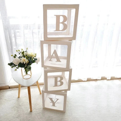 First Birthday Balloon Boxes For Party Decorations 1st Birthday Balloon Blocks Decor with ONE Letter Boy Girl Baby Shower Decor