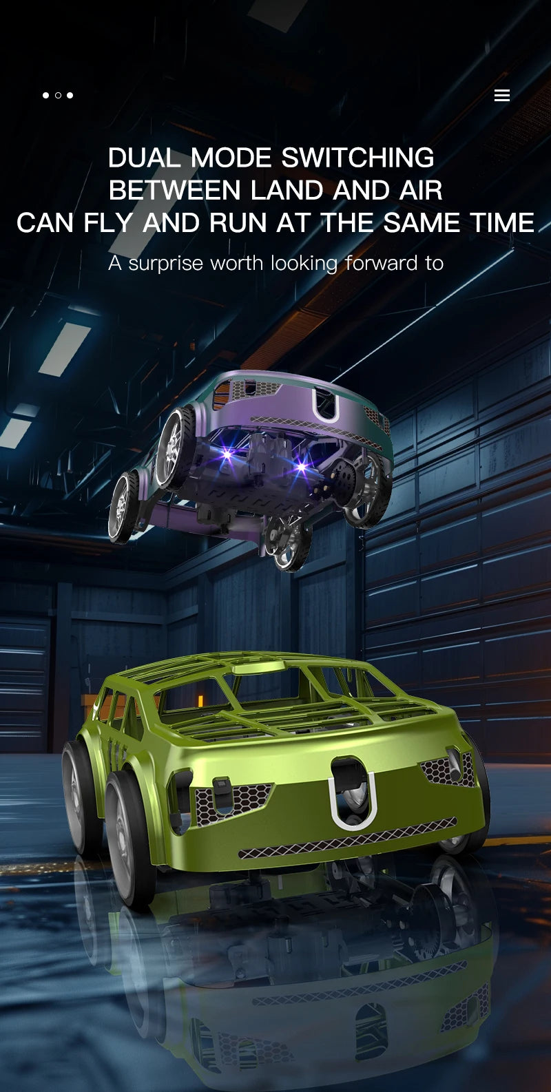 PRO RC Car 2-In-1 Air-Ground Flying 2.4GHz RC Quadcopter Headless Mode With Electric Aerial Vehicle Mini Dron Toys