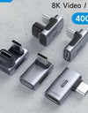 240W USB C to C Adapter 40Gbps 8K 60Hz 90 Degree Converter USB4 Adapter for Thunderbolt 4/3 MacBook iPhone 15 Pro Tablet