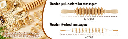 2Pcs/Set Wood Therapy Tools, Maderoterapia Colombiana Anti Cellulite Massager Lymphatic Drainage Massager for Muscle Pain Relief