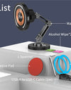 Magnetic Car Wireless Charger Stand Magnet Car Mount Fast Charging Station Phone Holder Bracket For iPhone 15 14 13 12 Pro Max
