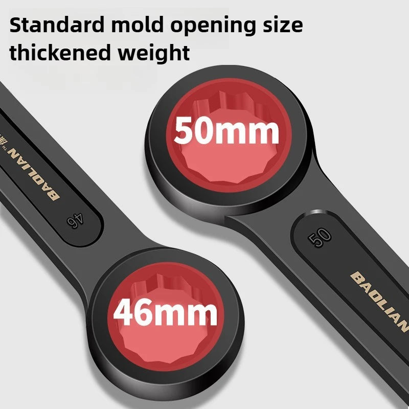 Heavy-duty  Box End Wrench, Single-head Opening Straight Handle Box End Wrench, for Auto Repair 24/30/32/36/41/46/50 Wrench Tool