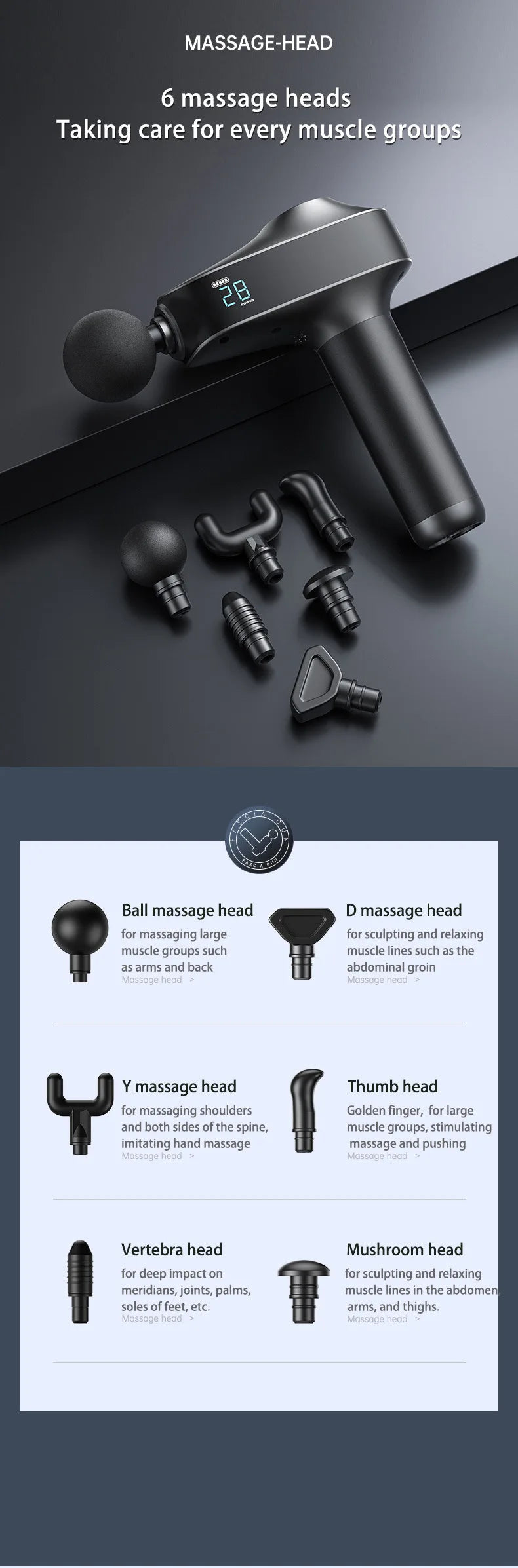 Massage Products Brushless Motor Strong Deep Tissue Percussion Muscle Massager Body Professional Massage