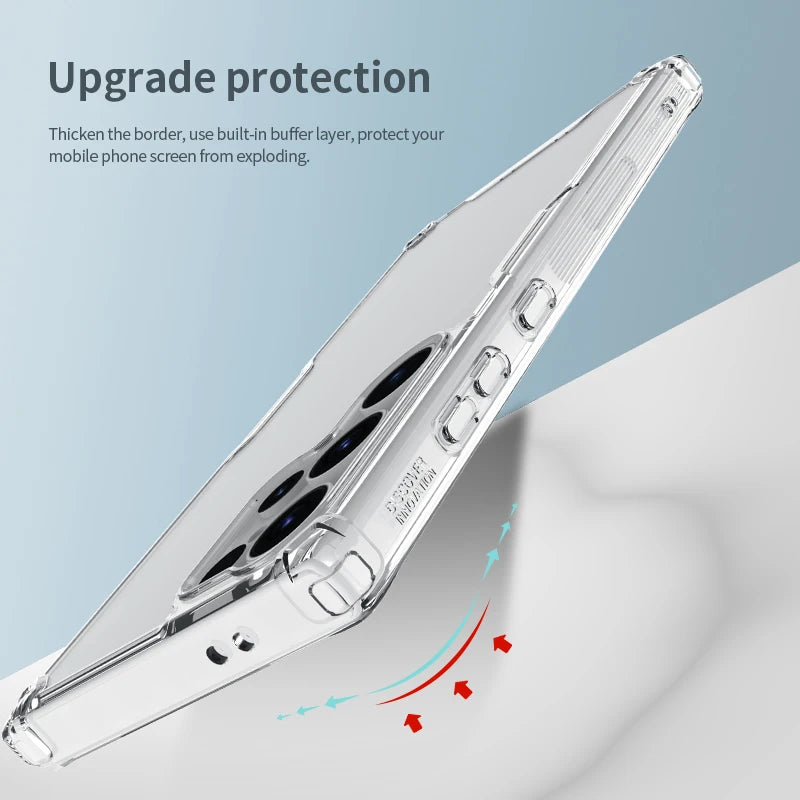 Transparent TPU + PC Soft Case for Samsung Galaxy S26 Ultra / S26 Plus / S25 Ultra / S24 Ultra / S23 Ultra – Lightweight Protective Cover