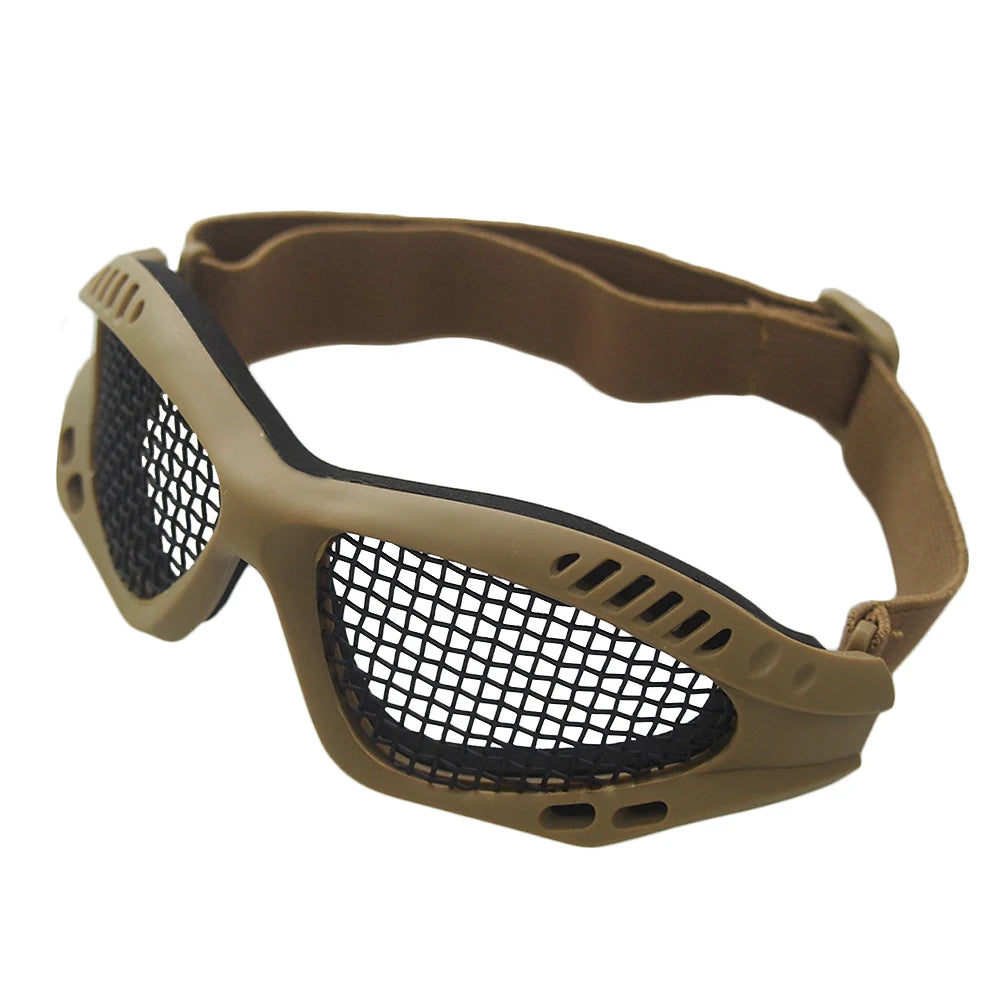 Outdoor Eye Protective Comfortable Airsoft Tactical Glasses Goggles Anti Fog With Metal Mesh/PC Len For Paintball Hunting