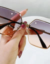 Fashion Rimless Sunglasses Women Square Glasses Luxury Shades