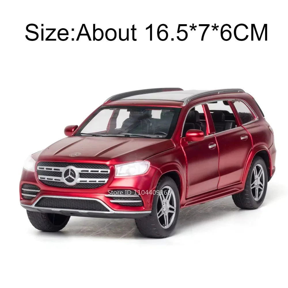 Scale 1:32 500k GLS580 Classic Car Model Toy Doors Opened Alloy Body Rubber Tire Vehicle Sound Light Models Collection Boys Gift