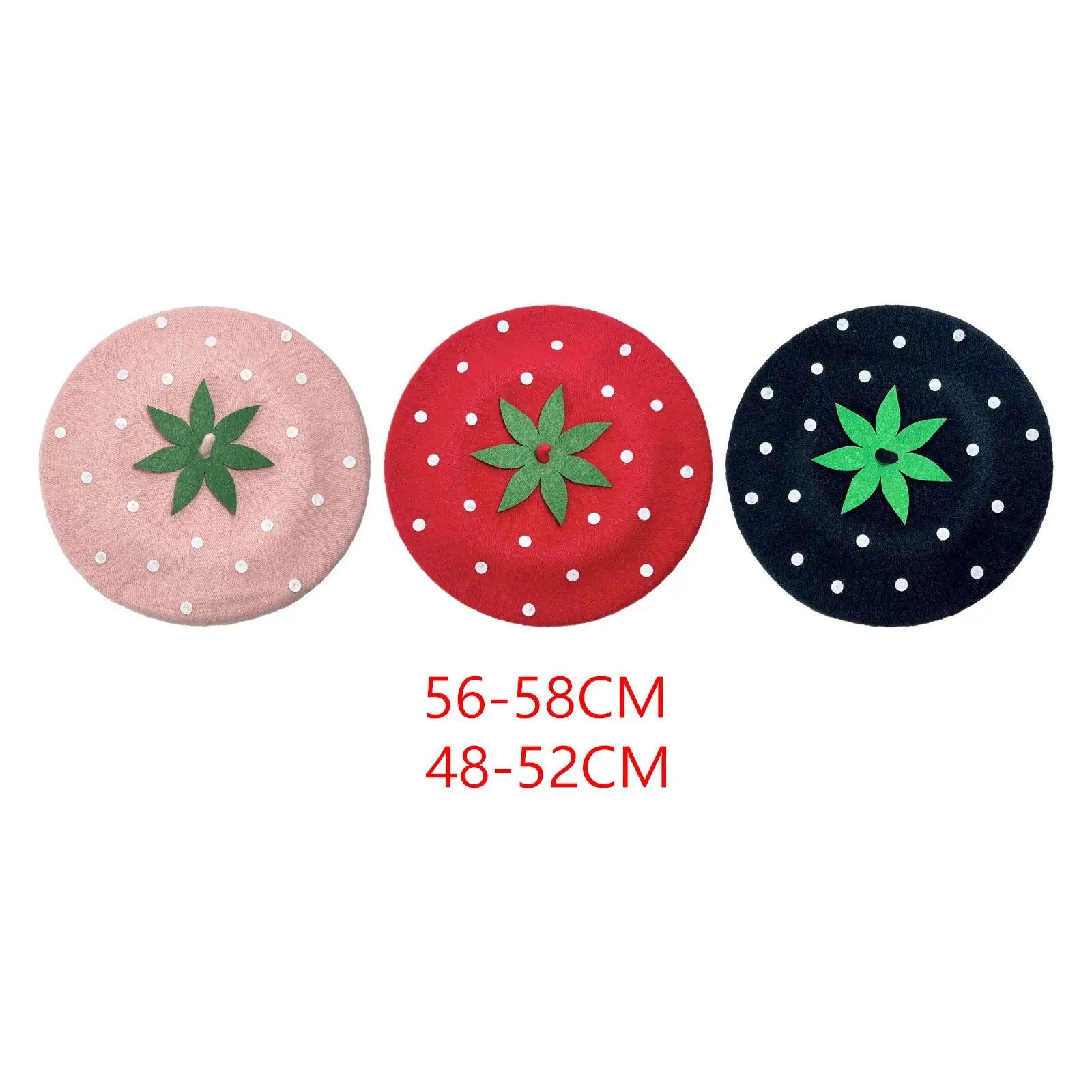 Strawberry Beret Hat Breathable Warm Headwear Streetwear Beanie Elegant Painter Hat