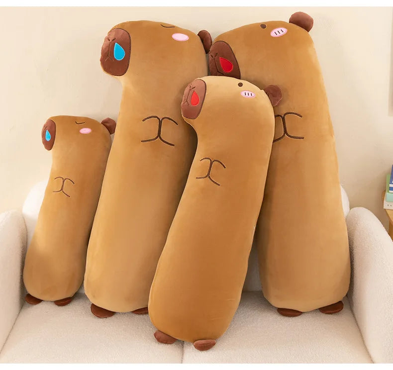 65/85/105cm Kawaii Capybara Plush Long Pillow Toys Sleeping Pillow Soft Cartoon Stuffed Animal Capibala Dolls Kids Children Gift