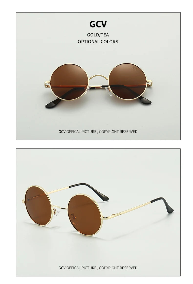 Steampunk Round Metal Polarized UV400 Sunglasses Vintage Unisex Fashion Eyewear