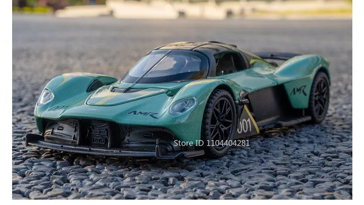 1:32 Valkyrie Vulcan Alloy Sports Car Model Toy Diecast Metal Door Opened Sound Light Pull Back Miniature Car Boy Christmas Gift