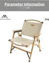 Outdoor Chair Camping Folding Portable Backrest Chair Camping Leisure Faux Wood Armrest Fishing Garden Chair