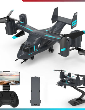 Remote Control Helicopter Drone 480P Camera Fighter UAV Land Air Mode Aircraft Brushless RC Drones for  Plane Toys