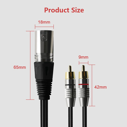 XLR to RCA Cable RCA Male to XLR 3 Pin Cannon Female Audio Video Cable for Amplifier Mixing Plug Cable 1m 1.5m 2m 3m 5m 8m