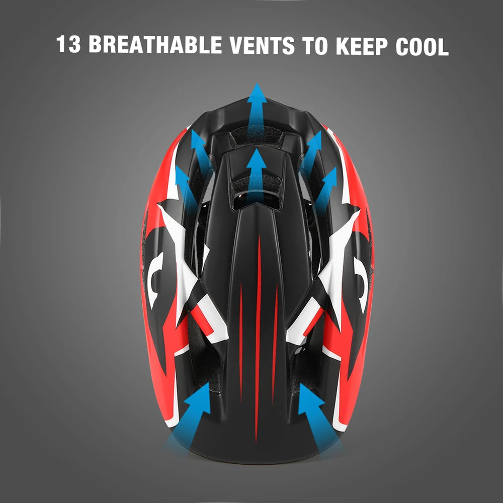 Detachable Full Face Bike helmet 's Sports  Cycling mtb Motorcycle Skateboarding Roller Skating Helmet