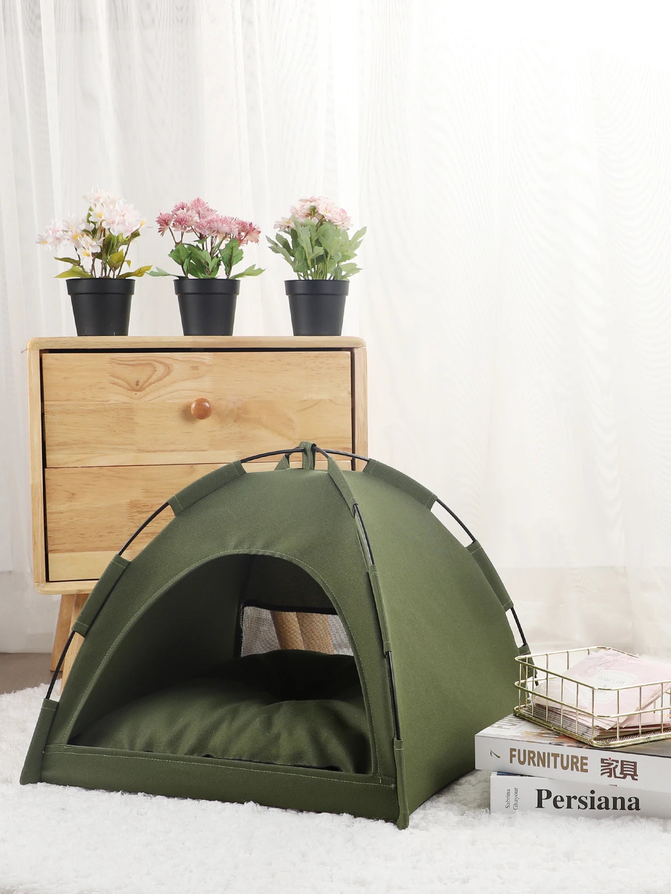 Clamshell Pet Tent Bed House for Cats and Small Dogs