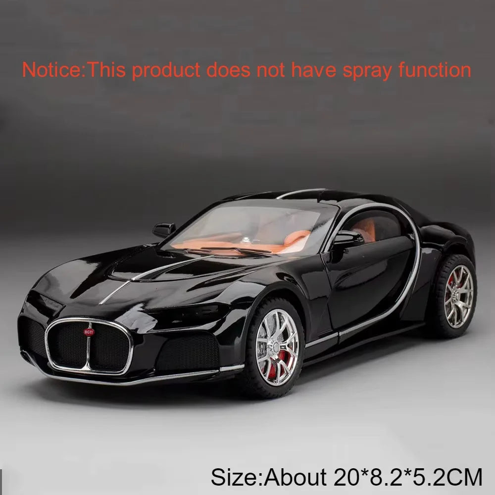 1:24 Scale Bolide Atlantic Car Model Toy Alloy Body Rubber Tire Shock Absorption Vehicle Models Sound&Light Ornaments Gifts