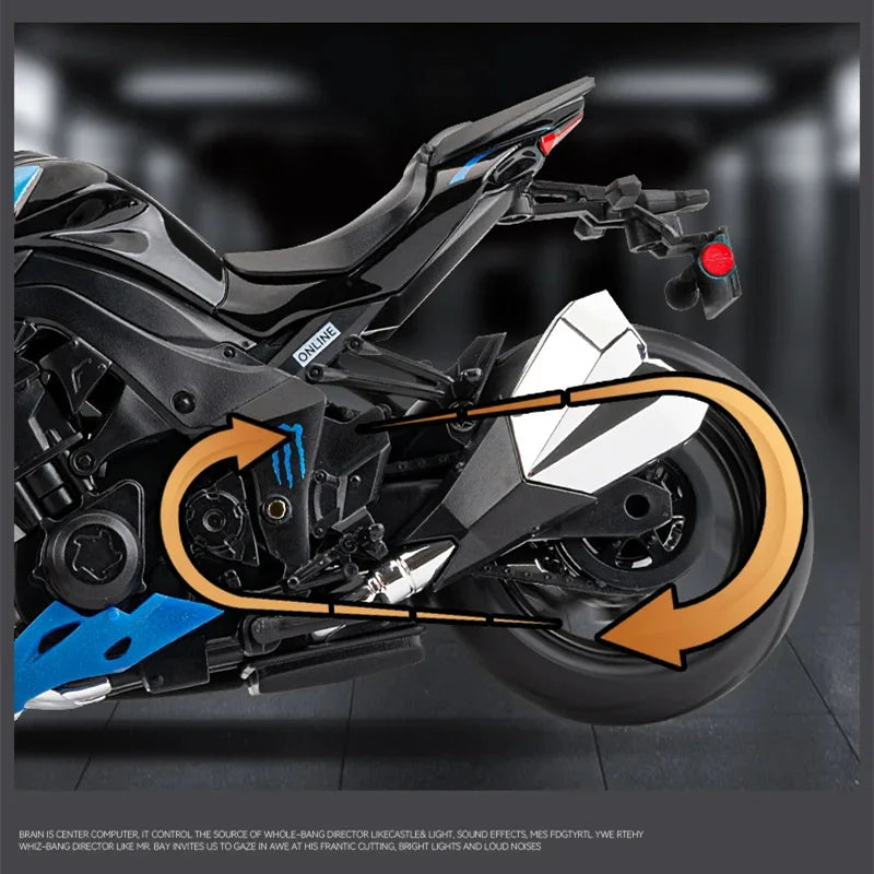 Diecast Kawasaki Ninja Z1000 Sports Motorcycle Model 1 to 12 Scale