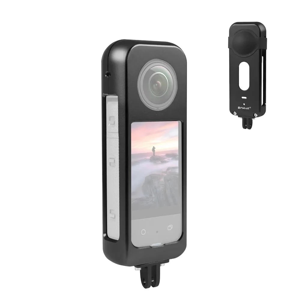 for Insta360 X3 Metal Aluminum Alloy Protective Cage Rig Housing Frame with Silicone Lens Cover