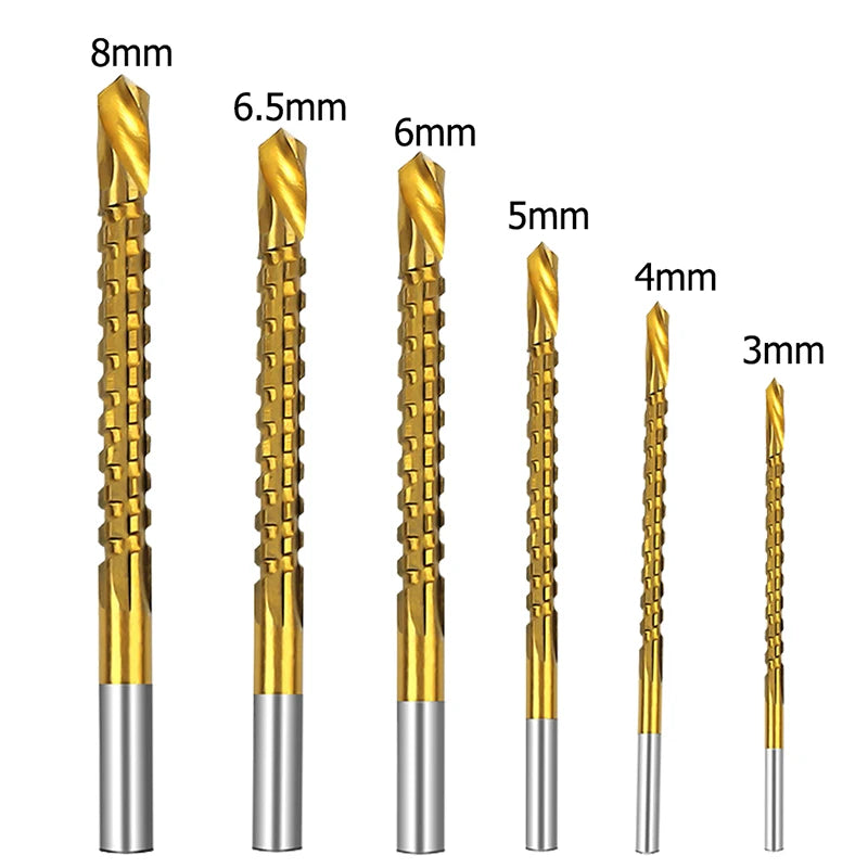 6pc Cobalt Drill Bit Set Spiral Screw Metric Composite Tap Twist Drill Bit Set Multi-function Metal Special Tap Drill Bit
