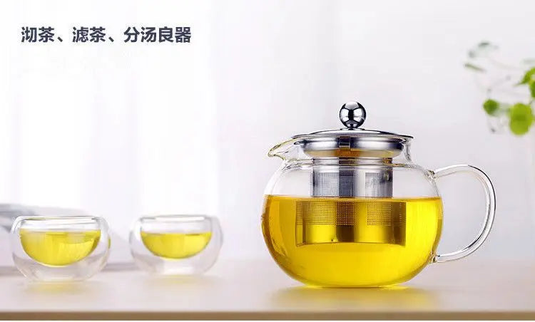 High Quality Heat Resistant Glass Tea Pot with Infuser 900ml Flower Tea Coffee Teapot