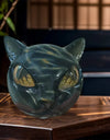 Black Cat Figurine Resin Cat Head Healing Stone Marble Texture Cat Stone Resin Cat Sculpture Ornament Cat Sculpture Craft