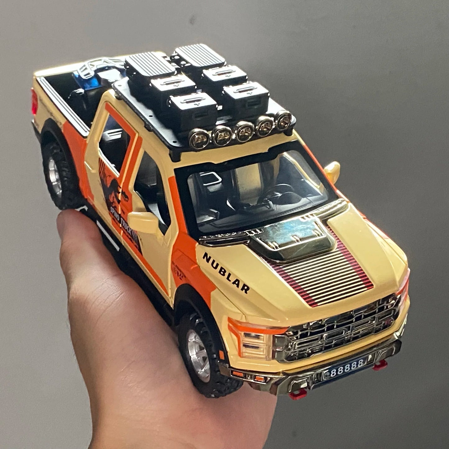 1:24 F150 Off Road Pickup Truck Alloy Diecast Metal Model Sound & Light Pull Back Toy Trendy Display Birthday Present For Friend