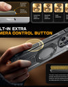 For iPhone 16 Pro Case with Camera Control Capture Button UB Grip Heavy Duty Rugged Magnetic Phone Case with Stand