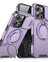 Heavy-Duty Armor Slide Camera Protection Case For iPhone 16 15 14 13 12 11 Pro Max Plus Magnetic 360° Rotating Ring Stand Cover